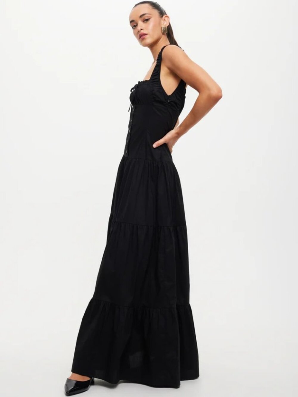 LIONESS Heart Shaped Maxi in Onyx Black New Womens Long Gown Dress - Picture 11 of 15